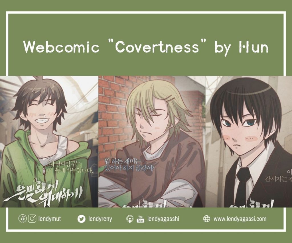 Cover Webcomic Film Secretly Greatly yang berjudul"Covertness"  dipublikasikan sejak 30 Juni 2010 - 2 Mei 2011 oleh Daum Webtoon Company.